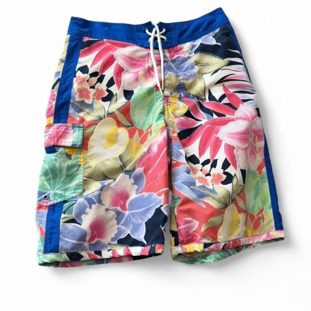 Vintage Polo by Ralph Lauren Multicolored Floral Swim‎ Trunks